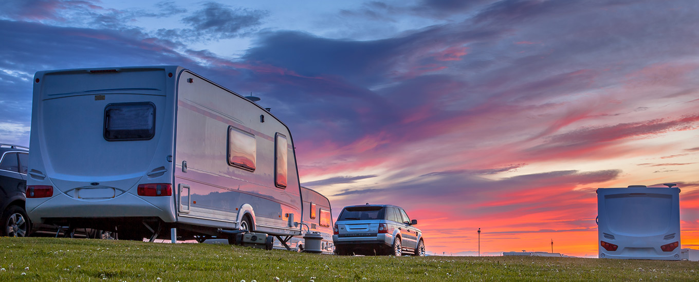 Parking space for caravan and motorhome